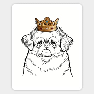 Tibetan Spaniel Dog King Queen Wearing Crown Magnet